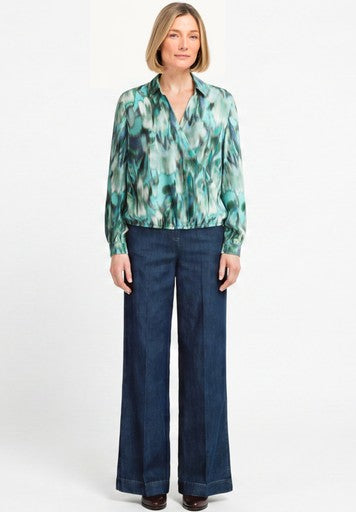 Blouses korte mouw blauw Bianca