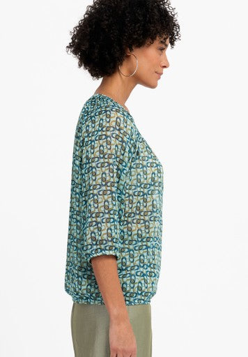 Blouses korte mouw blauw Bianca