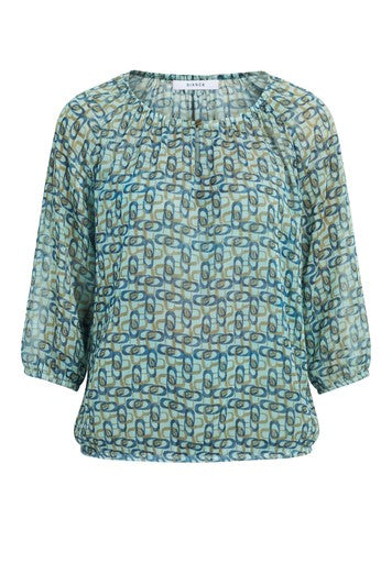 Blouses korte mouw blauw Bianca