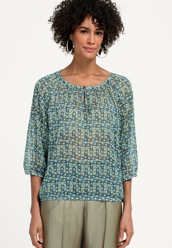 Blouses korte mouw blauw Bianca