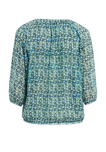 Blouses korte mouw blauw Bianca