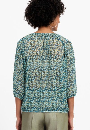 Blouses korte mouw blauw Bianca