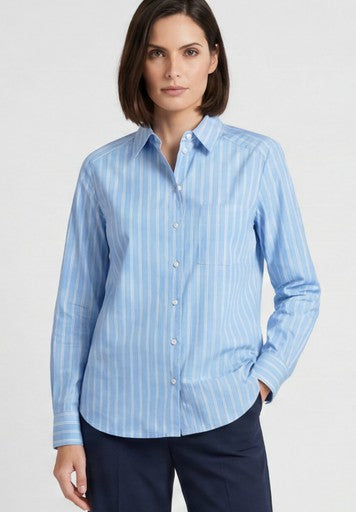 Blouses lange mouw blauw Bianca