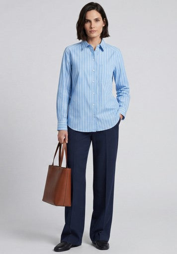 Blouses lange mouw blauw Bianca