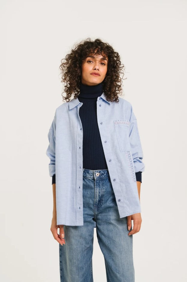 Blouses lange mouw blauw Sacrécoeur