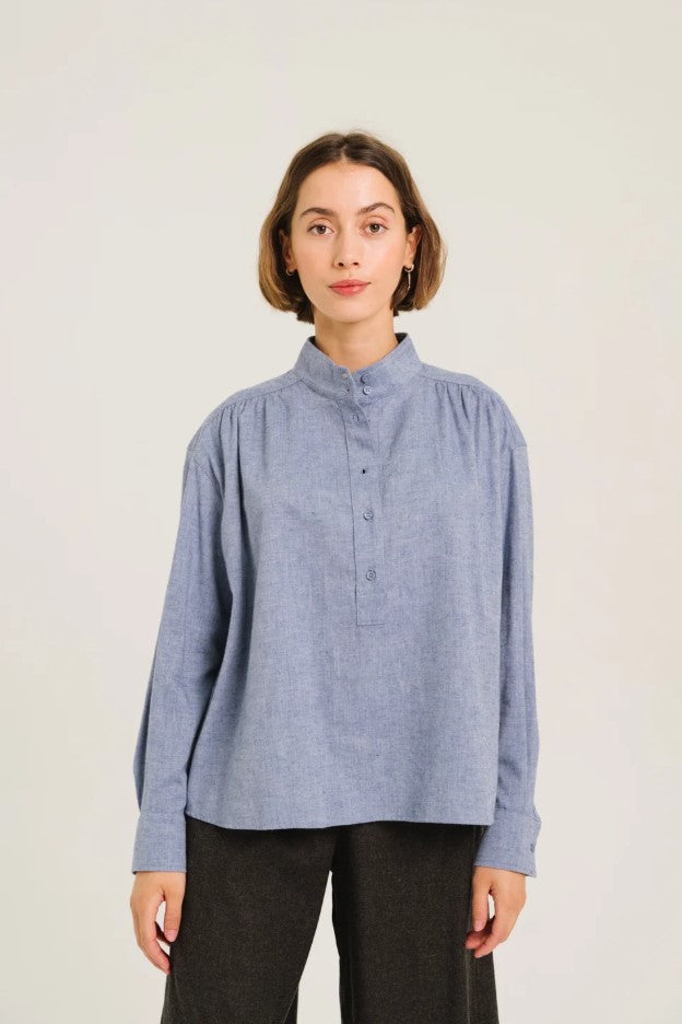 Blouses lange mouw blauw Sacrécoeur