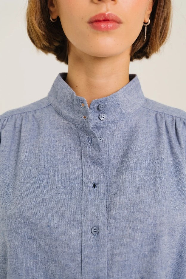 Blouses lange mouw blauw Sacrécoeur