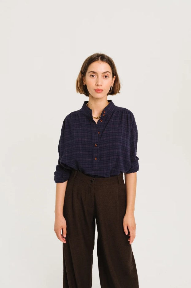 Blouses lange mouw blauw Sacrécoeur