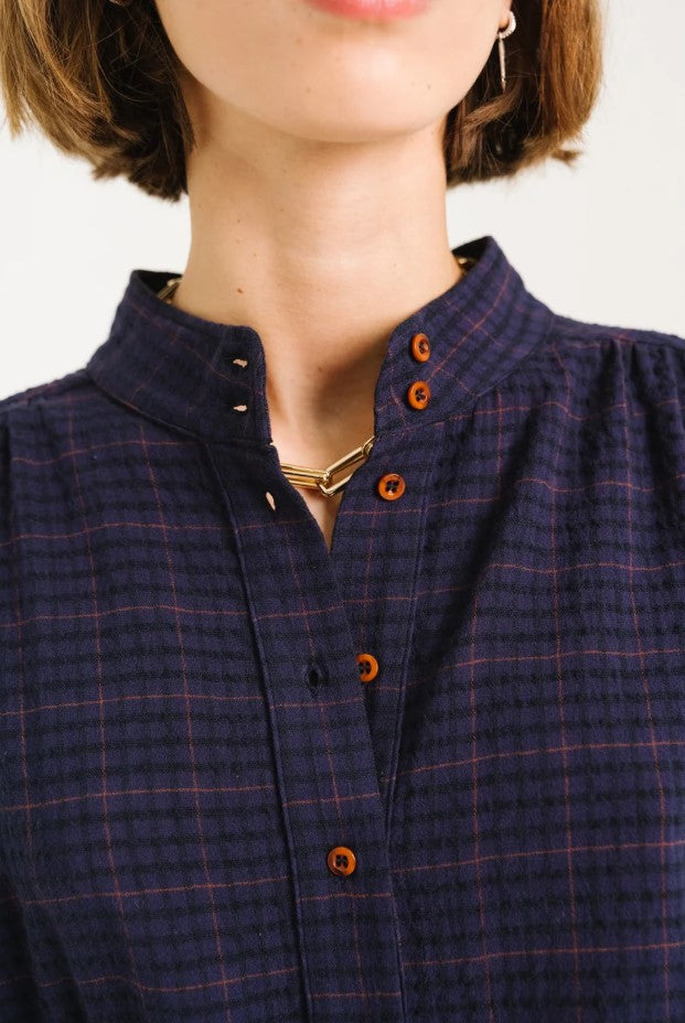 Blouses lange mouw blauw Sacrécoeur