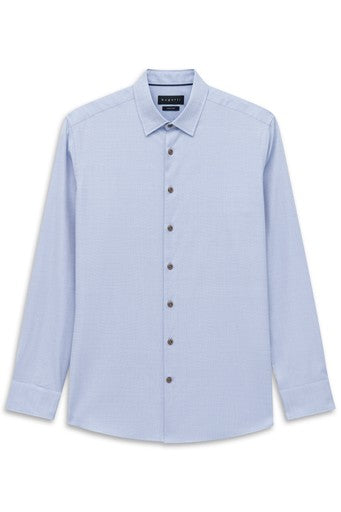 Hemden lange mouw blauw Bugatti