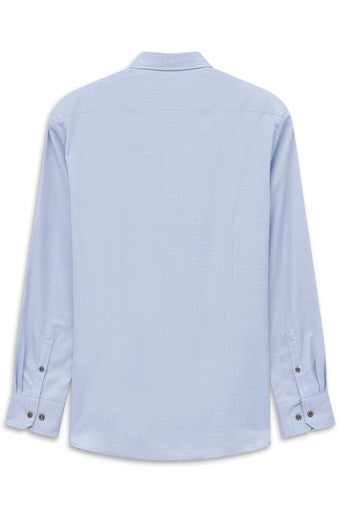 Hemden lange mouw blauw Bugatti