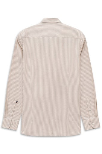 Hemden lange mouw beige Bugatti
