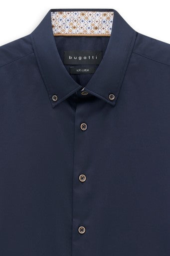 Hemden lange mouw navy Bugatti