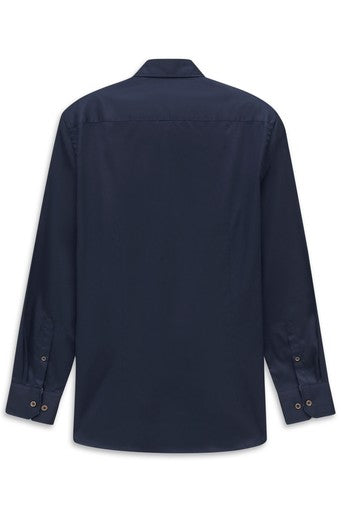 Hemden lange mouw navy Bugatti