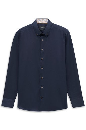 Hemden lange mouw navy Bugatti