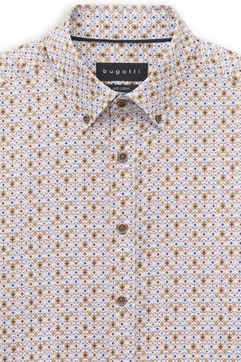 Hemden lange mouw blauw Bugatti