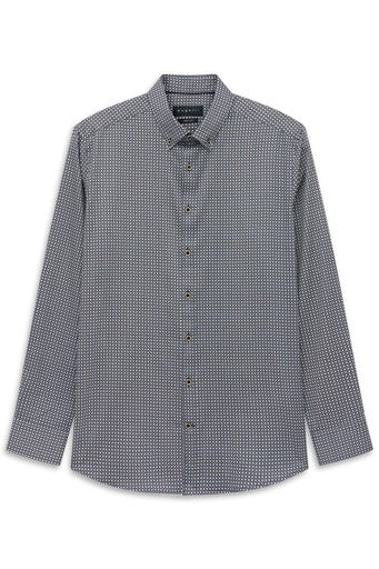 Hemden lange mouw navy Bugatti