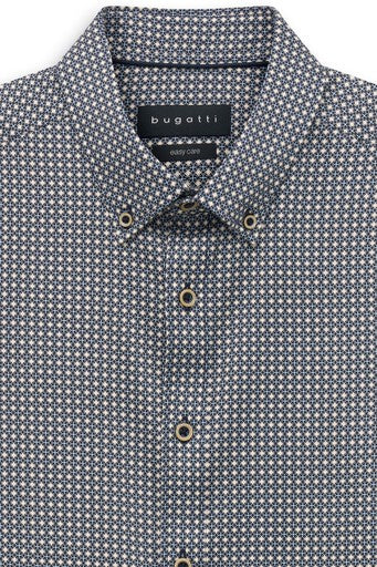 Hemden lange mouw navy Bugatti