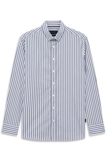 Hemden lange mouw navy Bugatti