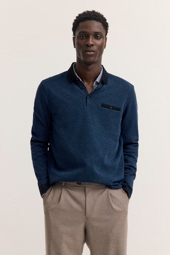 Polo's lange mouw navy Bugatti
