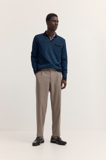 Polo's lange mouw navy Bugatti