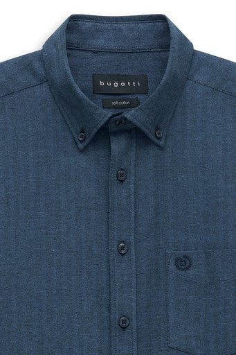 Hemden lange mouw navy Bugatti