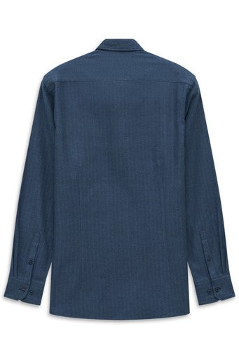 Hemden lange mouw navy Bugatti