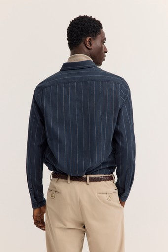 Hemden lange mouw navy Bugatti
