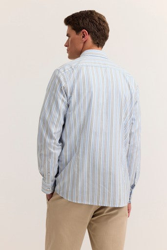 Hemden lange mouw blauw Bugatti