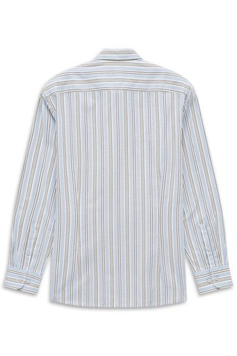 Hemden lange mouw blauw Bugatti