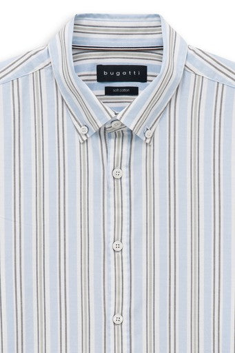Hemden lange mouw blauw Bugatti