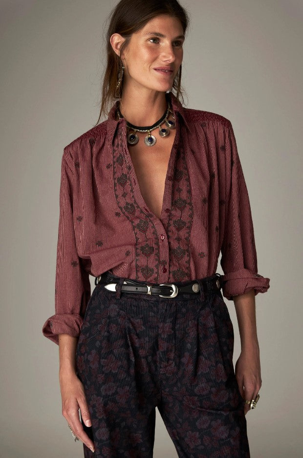 Blouses lange mouw bordeaux MAISON HOTEL