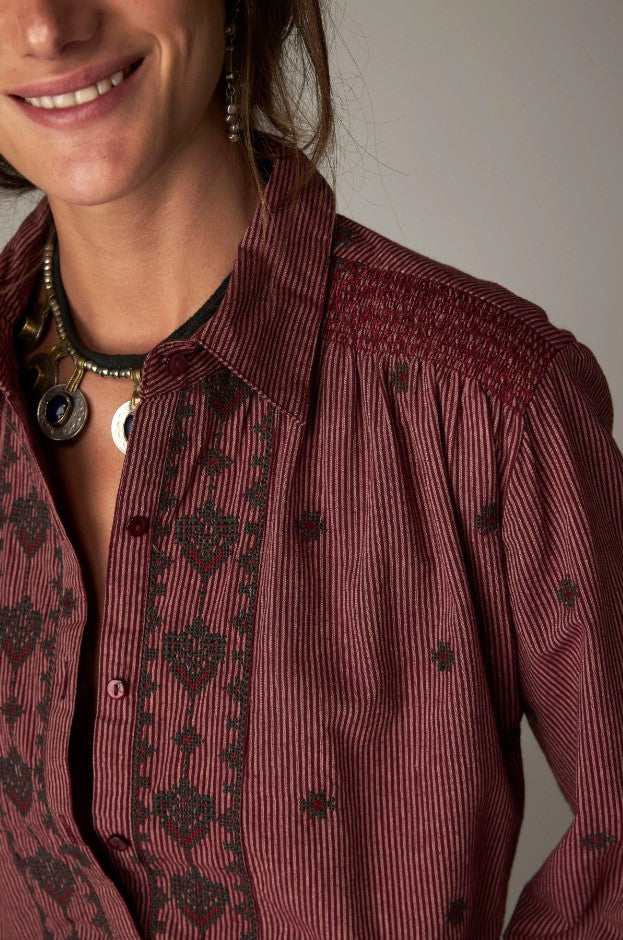 Blouses lange mouw bordeaux MAISON HOTEL