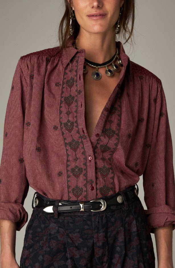 Blouses lange mouw bordeaux MAISON HOTEL