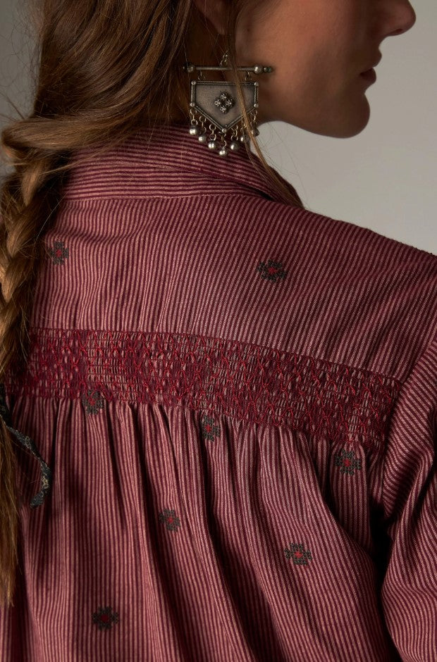 Blouses lange mouw bordeaux MAISON HOTEL