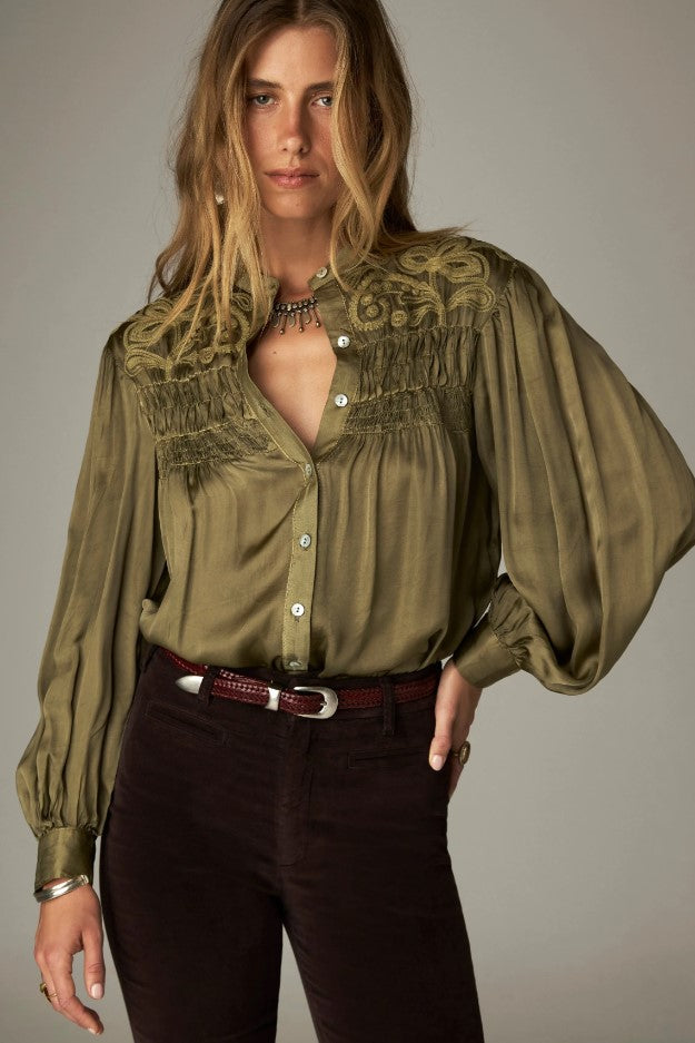 Blouses lange mouw groen MAISON HOTEL