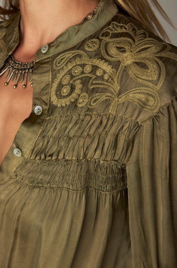 Blouses lange mouw groen MAISON HOTEL