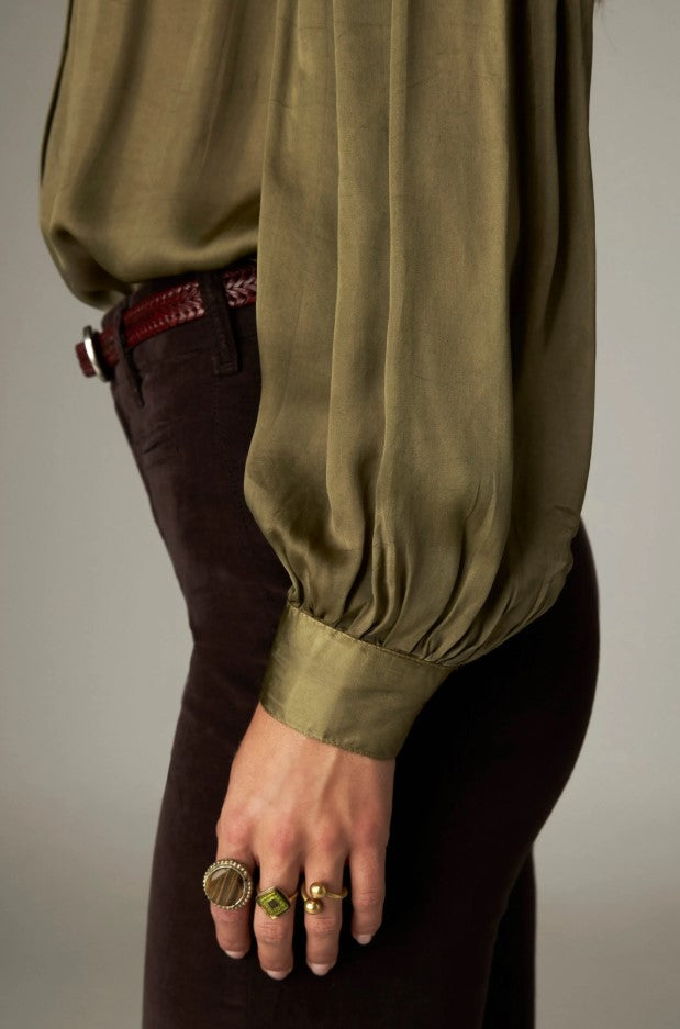Blouses lange mouw groen MAISON HOTEL