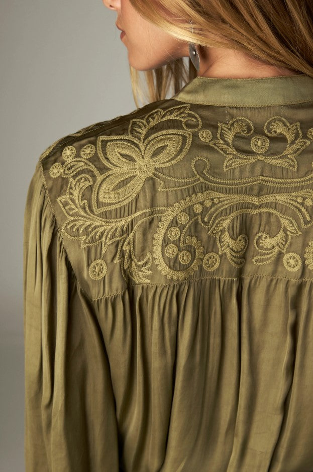 Blouses lange mouw groen MAISON HOTEL