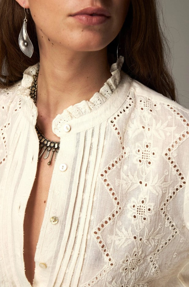 Blouses lange mouw beige MAISON HOTEL