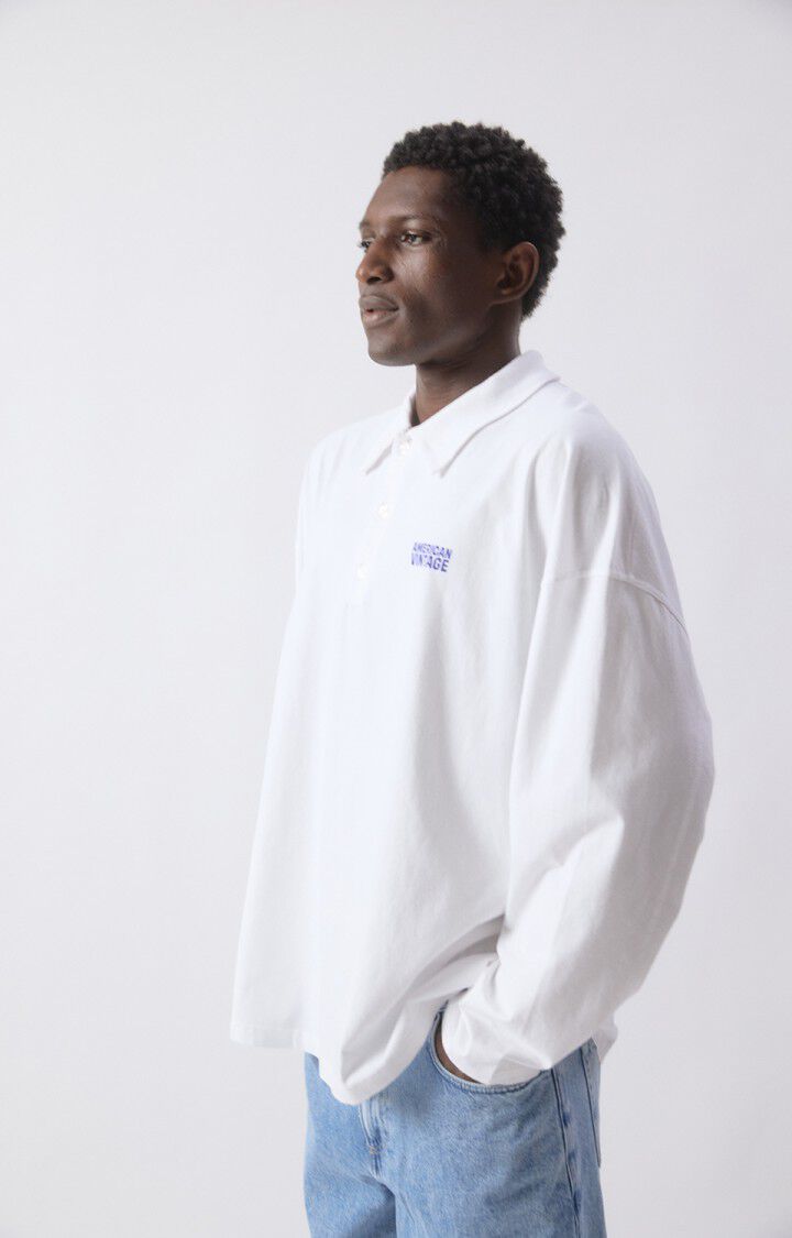Polo's lange mouw wit www.am-vintage.com