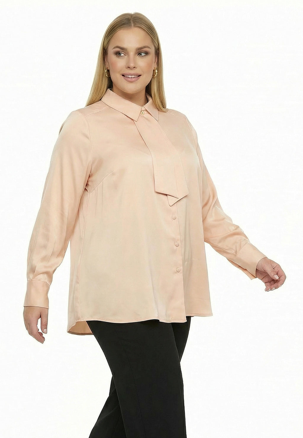 Blouses lange mouw roze Yoek