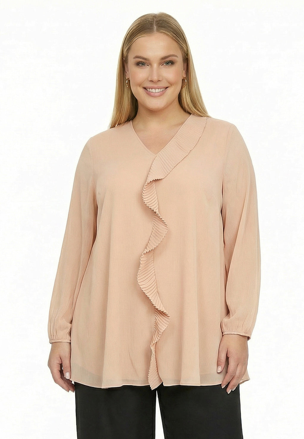 Blouses lange mouw roze Yoek