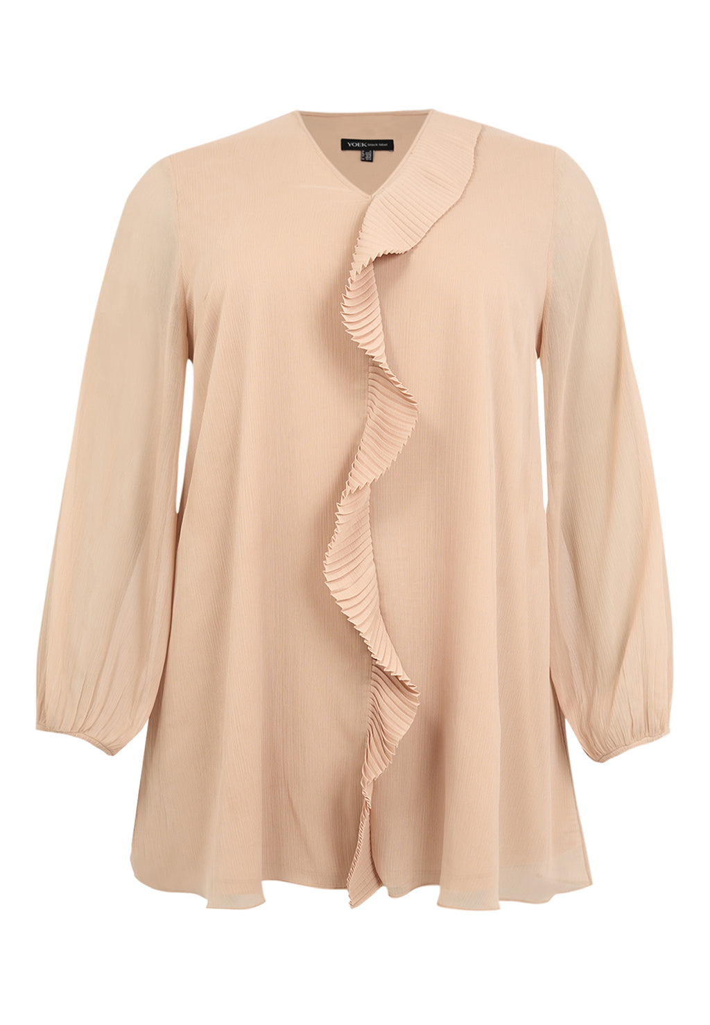Blouses lange mouw roze Yoek