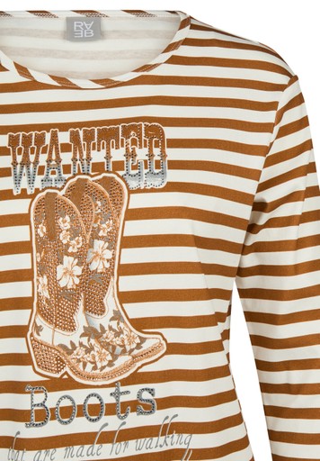 T-shirts lange mouw bruin Rabe
