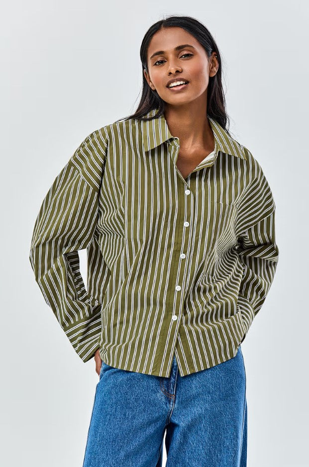Blouses lange mouw groen CKS