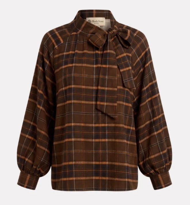 Blouses lange mouw bruin BLACK ROSE