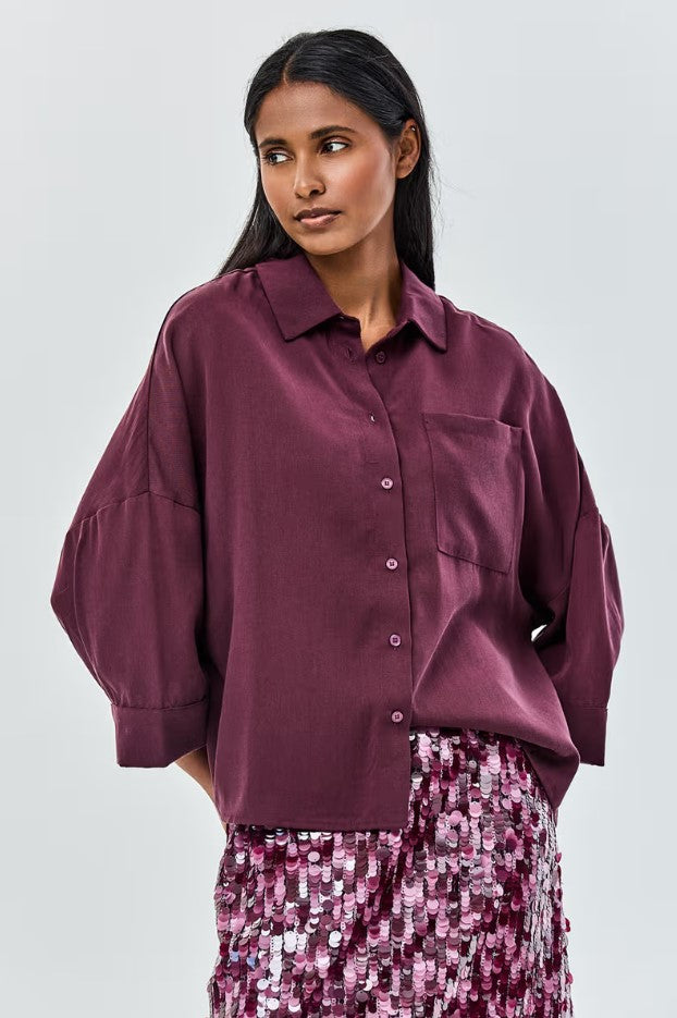 Blouses lange mouw bordeaux CKS