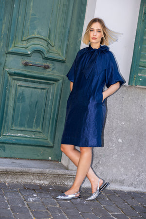 Jurken lange mouw navy Marie Méro