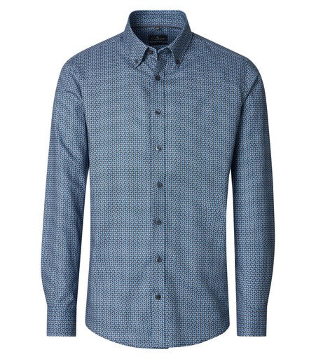 Hemden lange mouw blauw Casa Moda